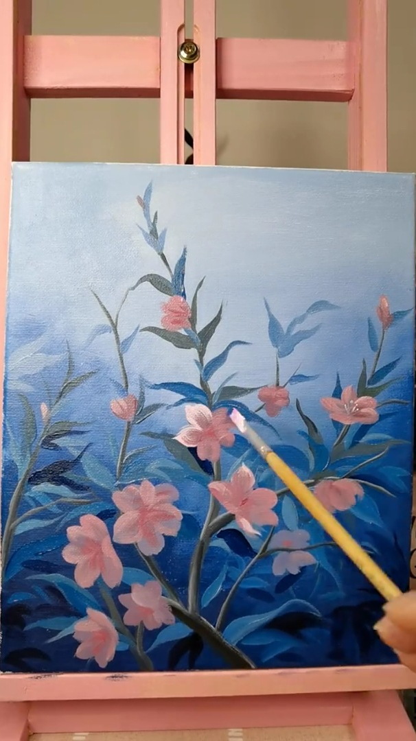 丙烯画作品花卉好看的东西谁都爱