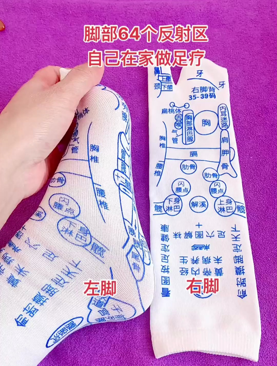 脚部64个反射区,自己在家做足疗