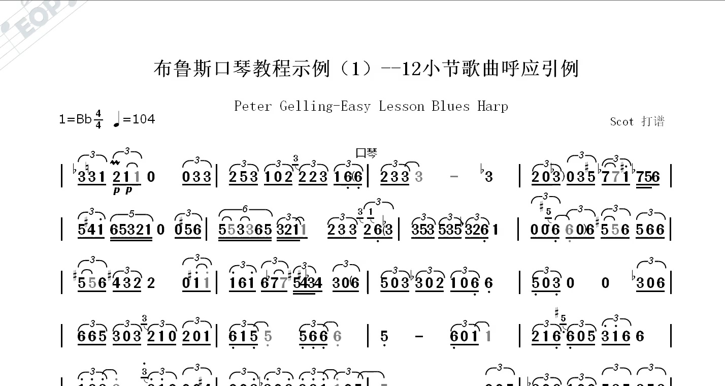 布鲁斯十二小节套路图片