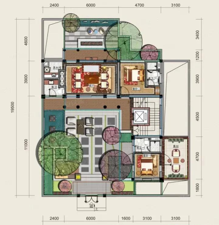 海边的160平米泳池别墅户型
