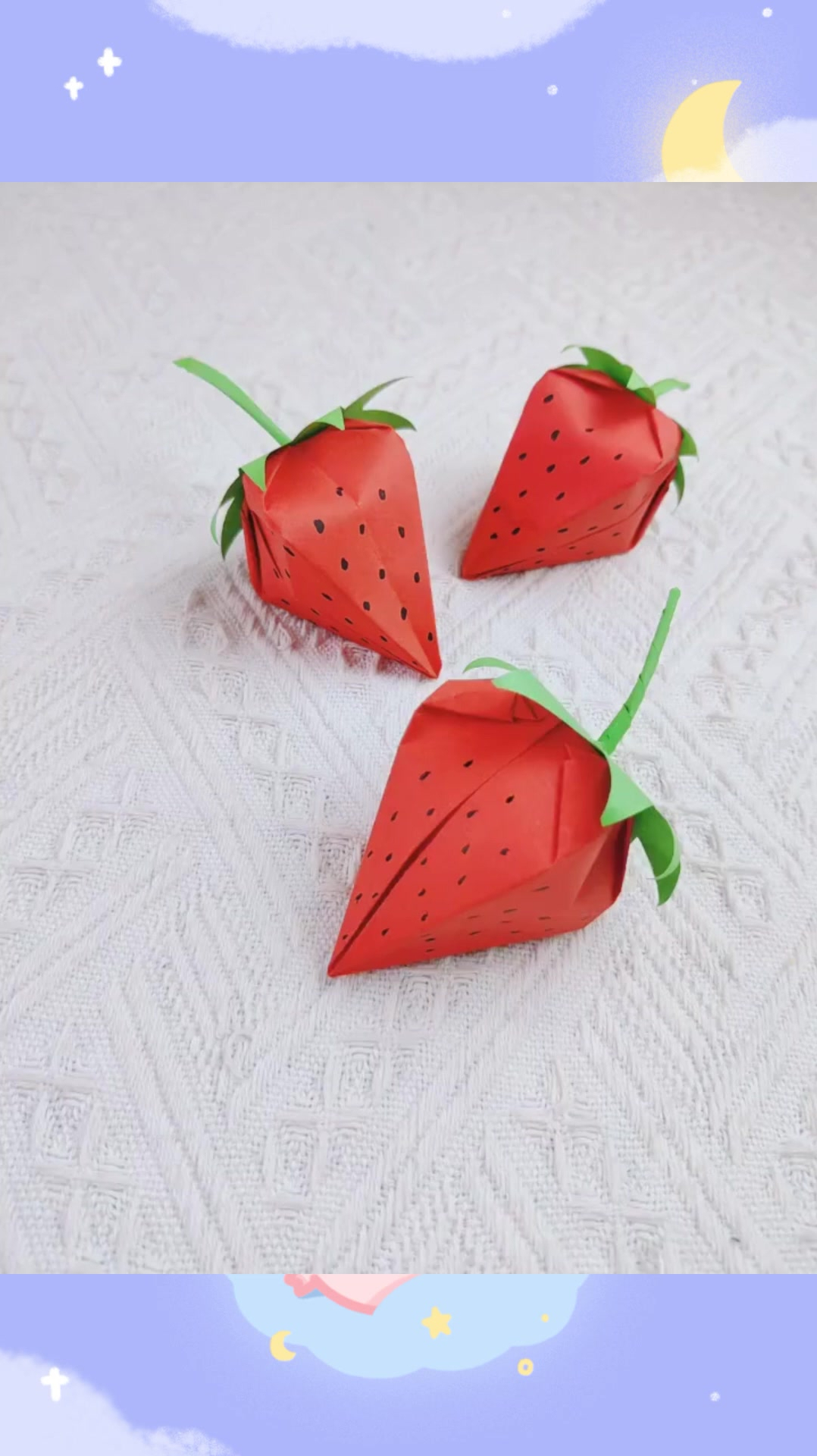 草莓折纸基础折纸幼儿折纸亲子折纸