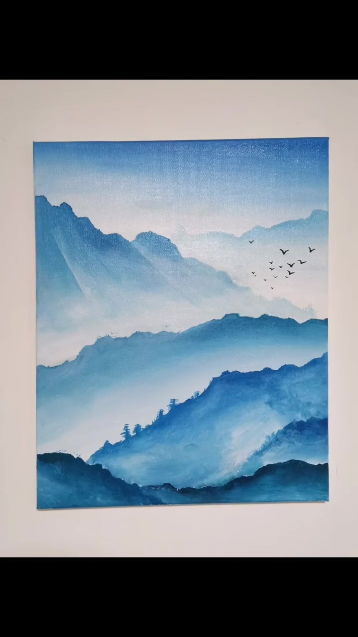 超简单的中式山水画法画丙烯画,看完就会-度小视