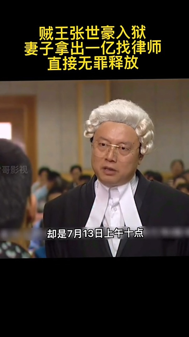 贼王张世豪入狱妻子拿出一亿找律师直接无罪释放