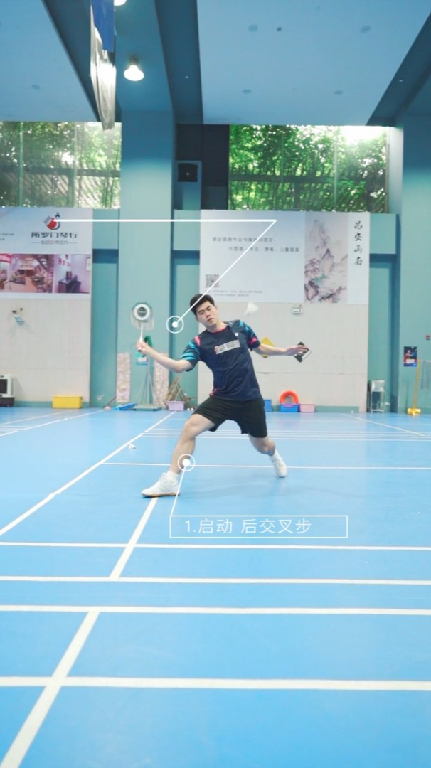 羽毛球教学正手底线抽球慢动作示范