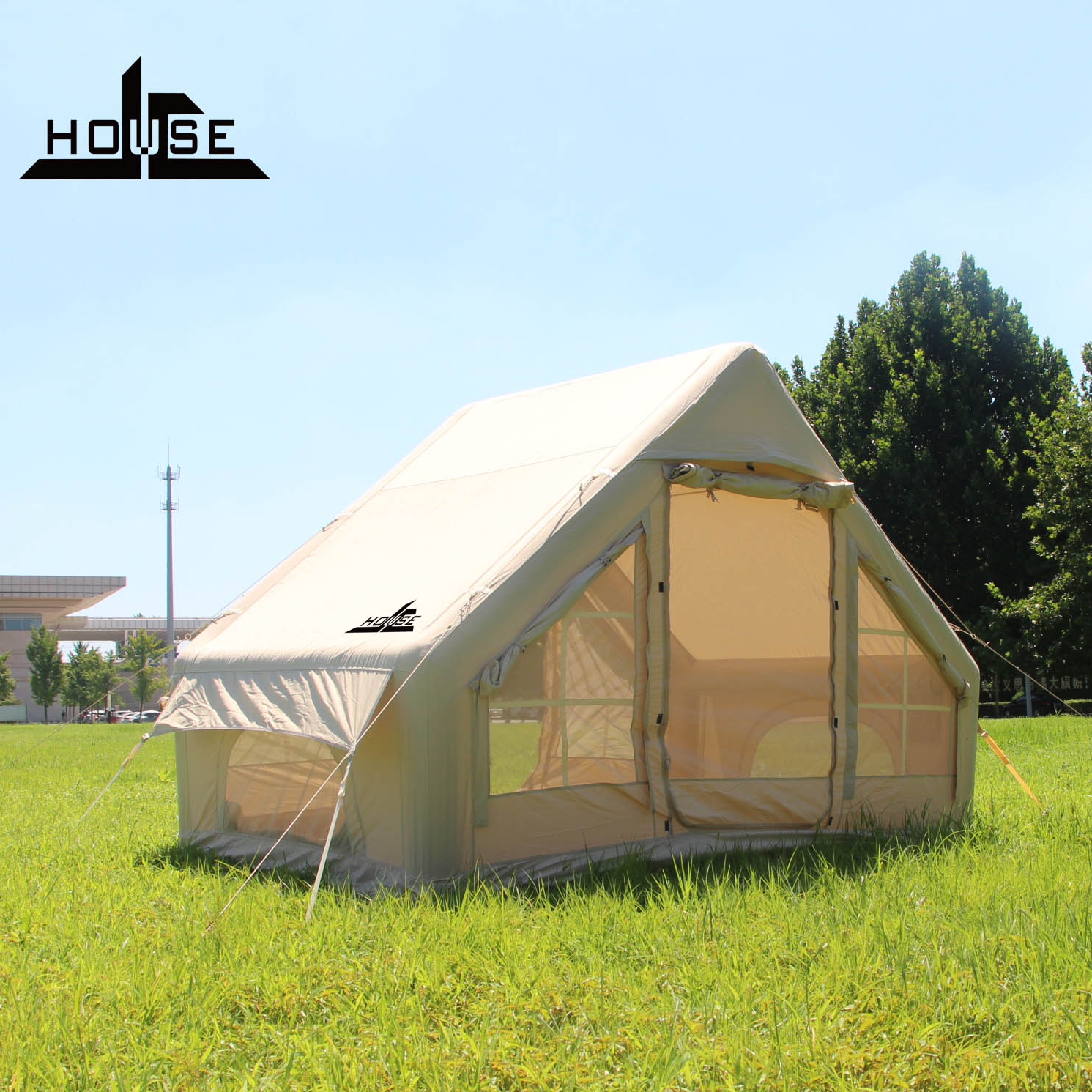 京诚豪斯,棉布充气旅游帐篷,野营,网红,精致露营充气帐篷