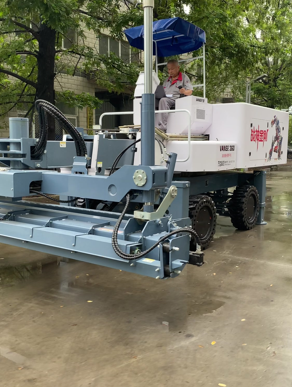 激光整平机 万世地坪 伸缩臂地坪找平机-度小视