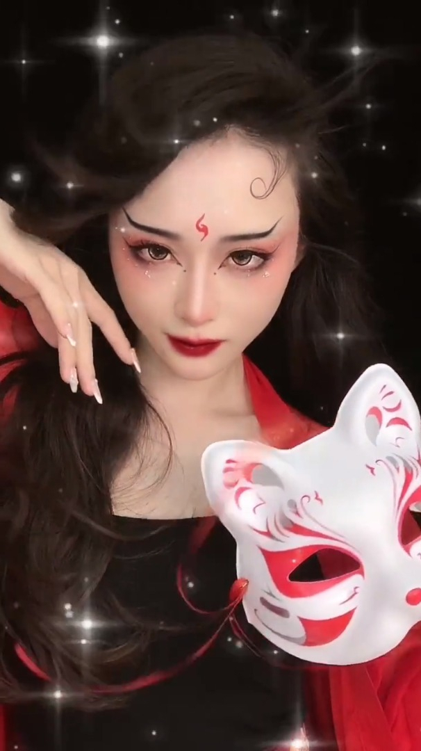 古风狐妖面具仿妆妖气满满的狐狸精