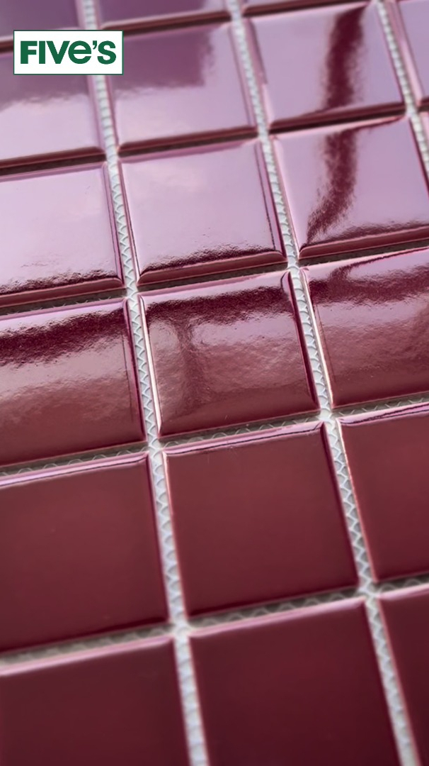 酒红色马赛克瓷砖视频展示