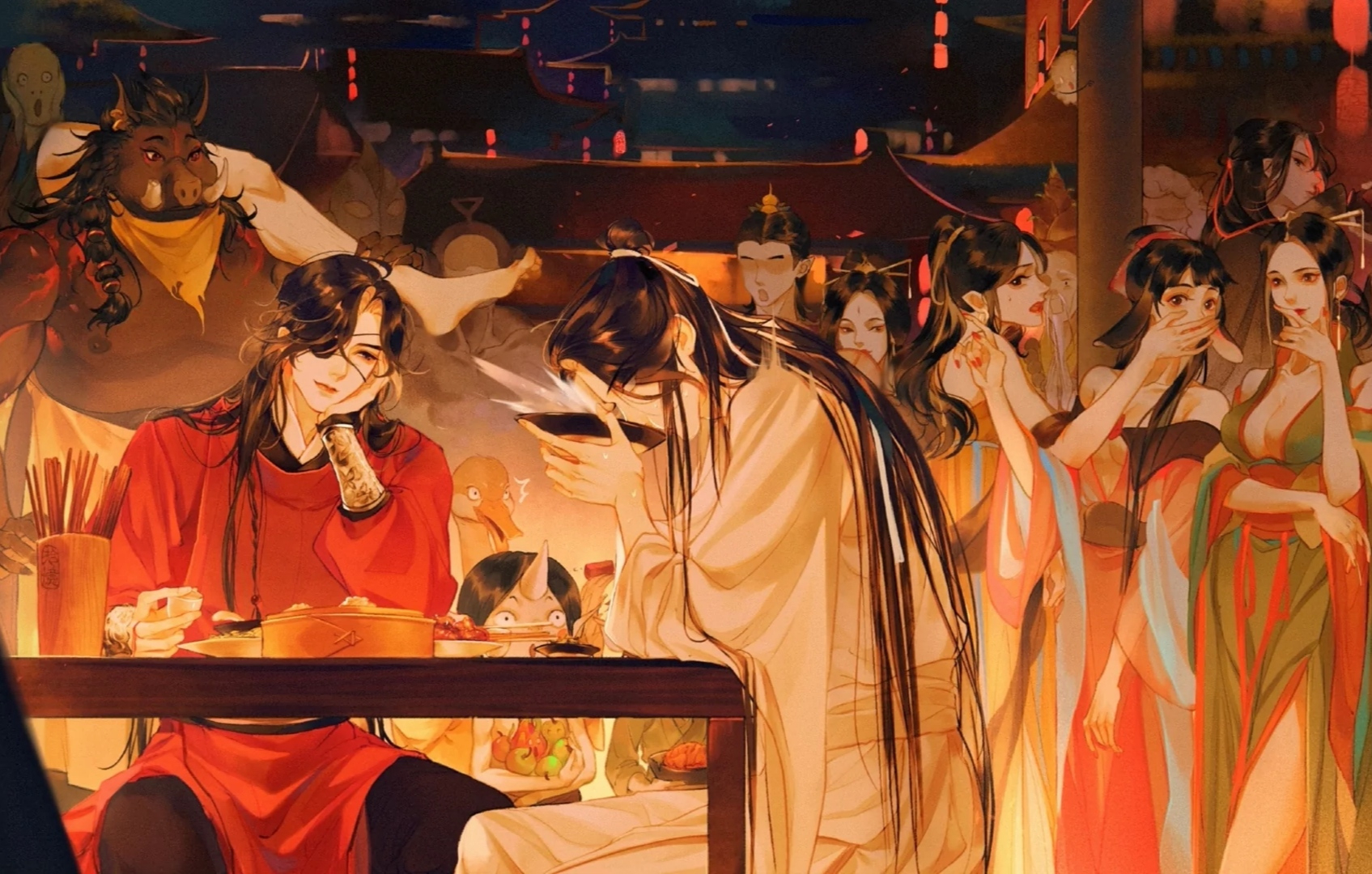 《天官赐福》七大搞笑场景,花城谢怜原来是这样借法力的!