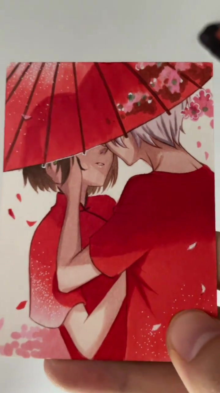 马克笔手绘大鱼海棠椿楸大鱼海棠马克笔手绘画-度小视