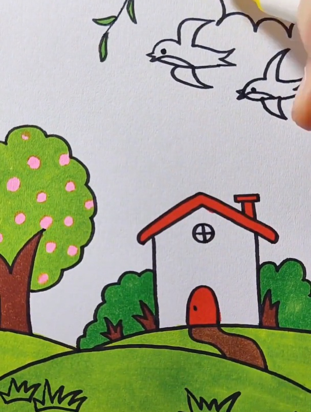 马克笔小风景画,简单又容易学会 简笔画-度小视