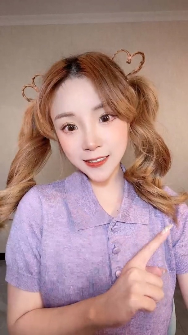 angelababy同款爱心双马尾,这也太可爱了吧