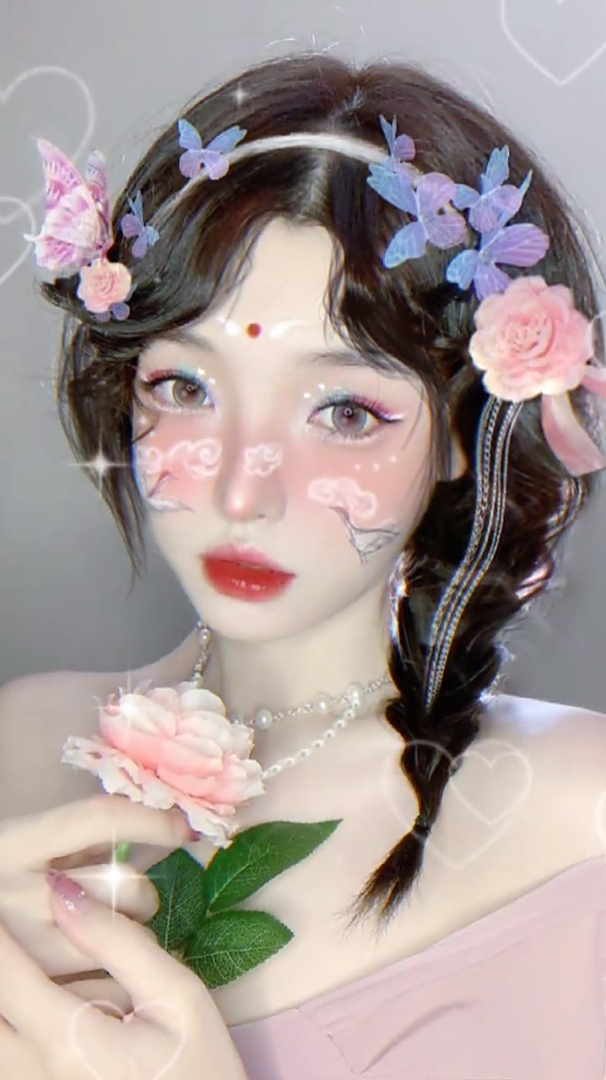 画中人玫瑰仙鹤织女妆容仿妆 画中人仿妆