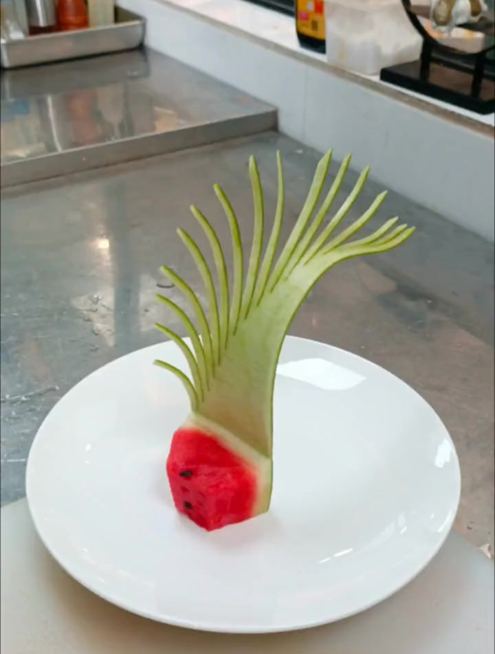 这个西瓜皮拉花够简单了