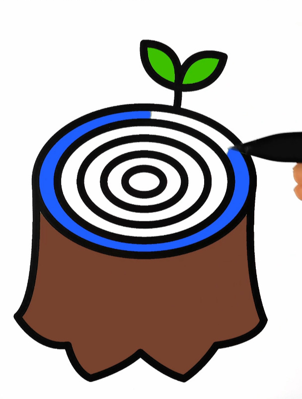 流光年轮 创意简笔画填色 强迫症 声控 解压 涂色简笔画