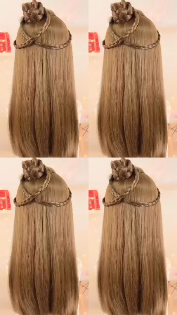 新年甜美披肩发型这款发型大人小孩都可以扎