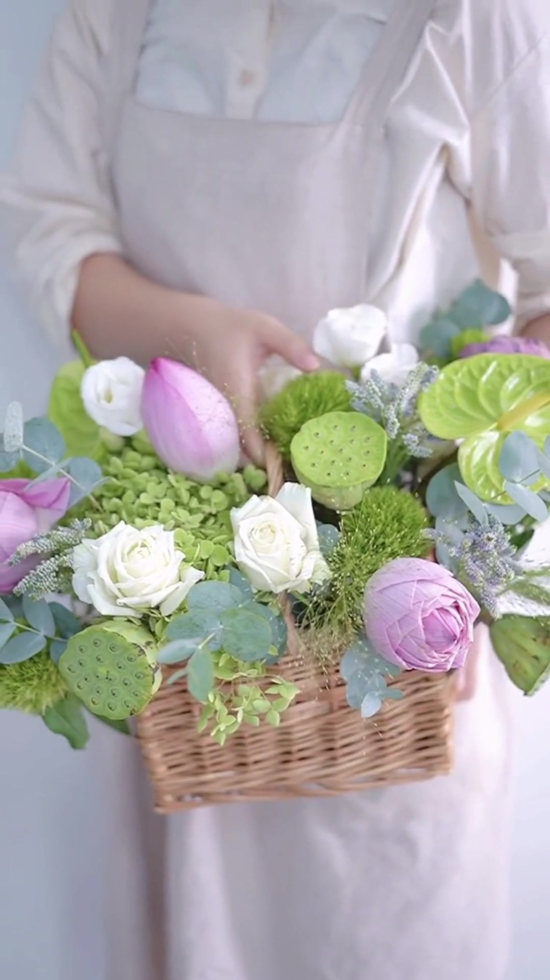 荷花花篮插花教程分享