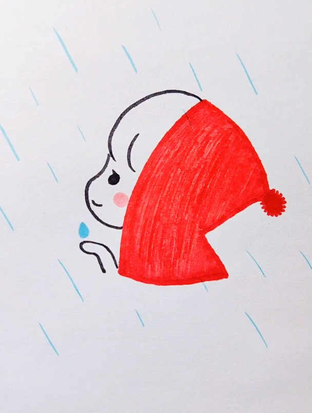 还记得那个阔爱的小红帽吗简笔画