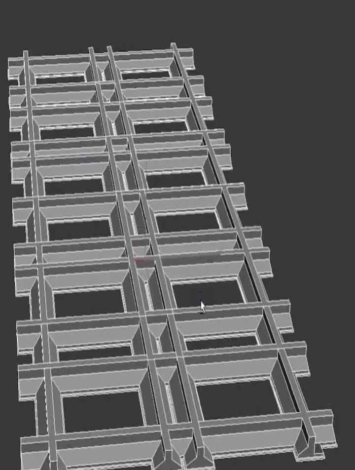 条形基础建筑木工三维建模