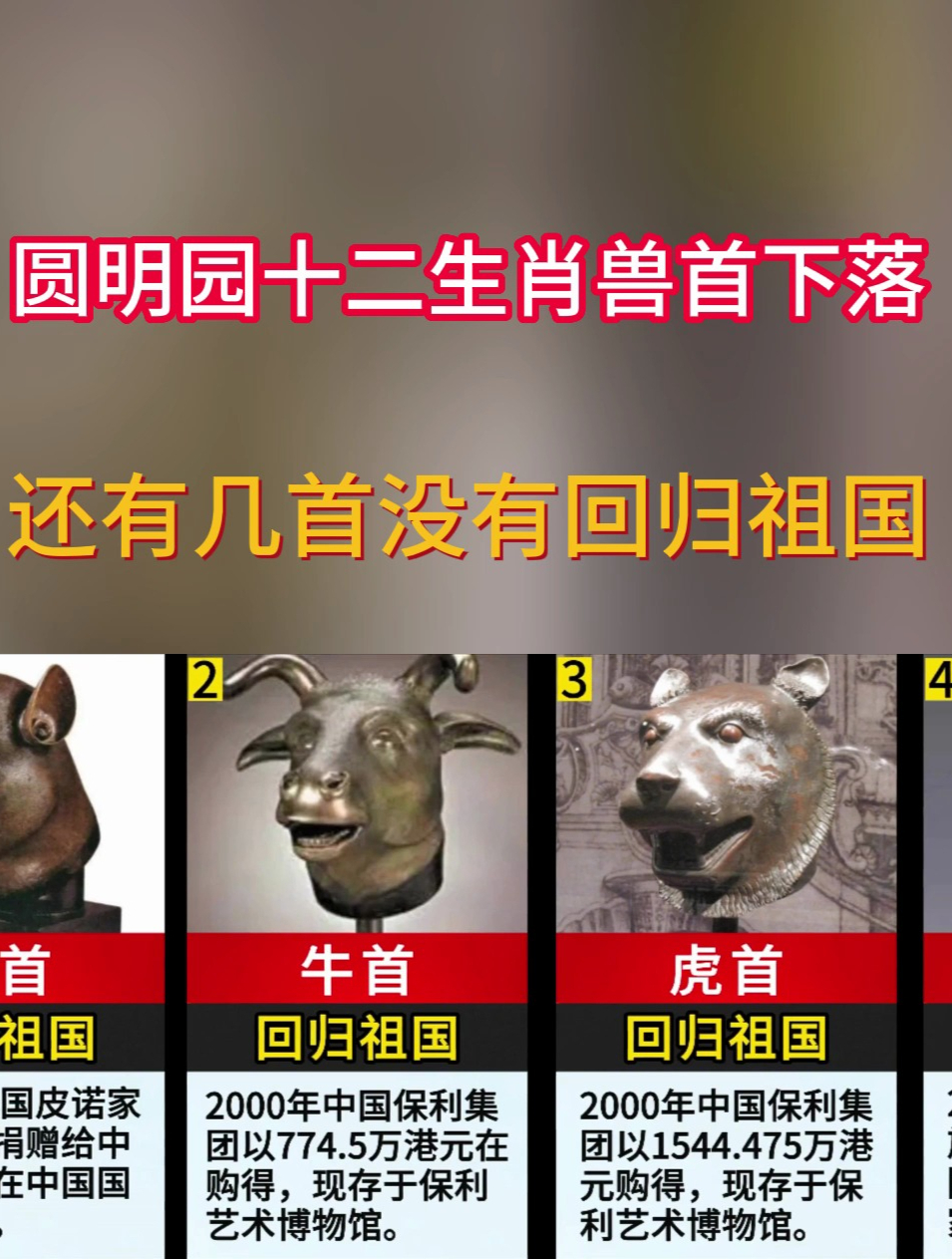 圆明园十二生肖兽首下落,还有几首没有回归祖国?