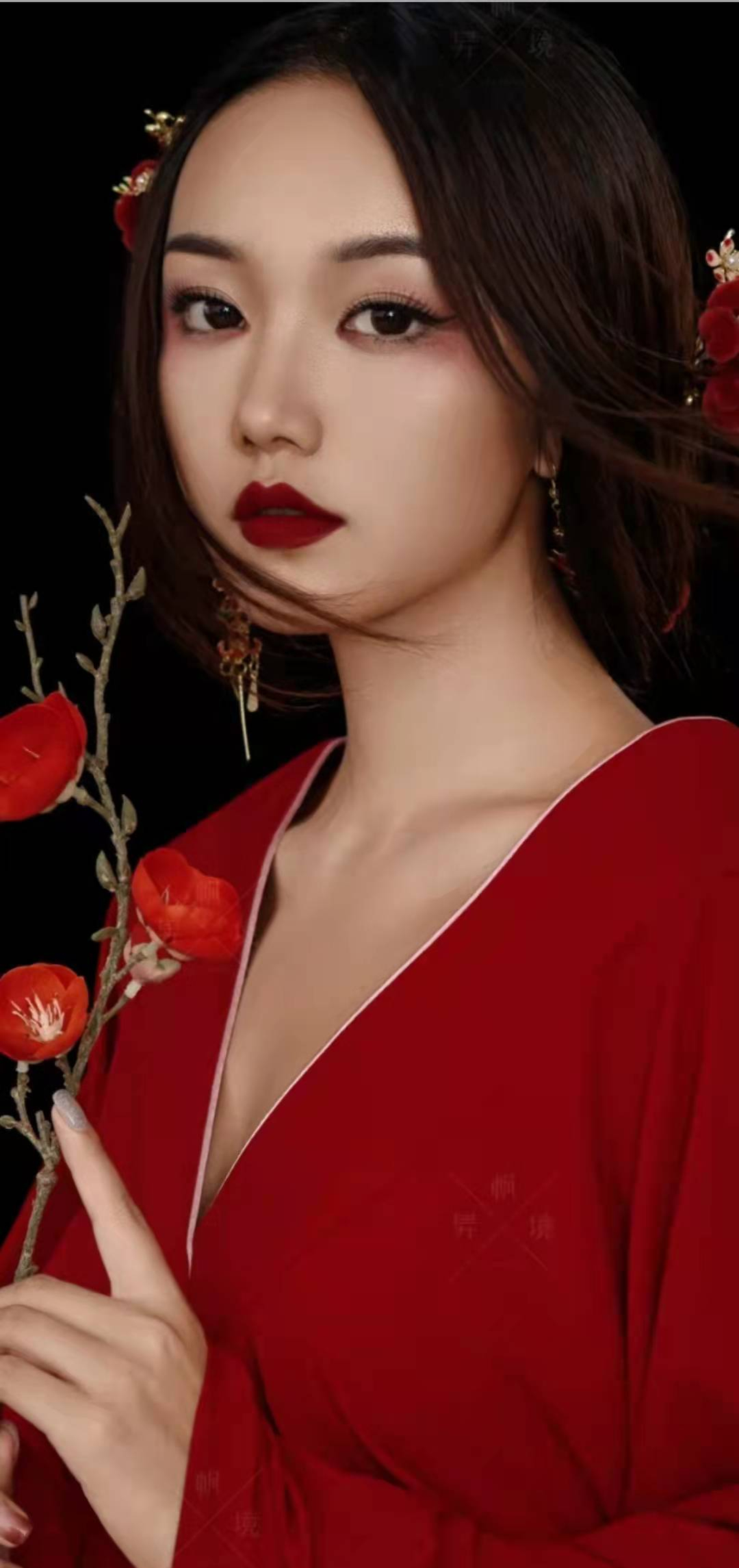 梅花 艳而不妖 梅香 清幽而雅 古风美女红裳梅花绝美9连