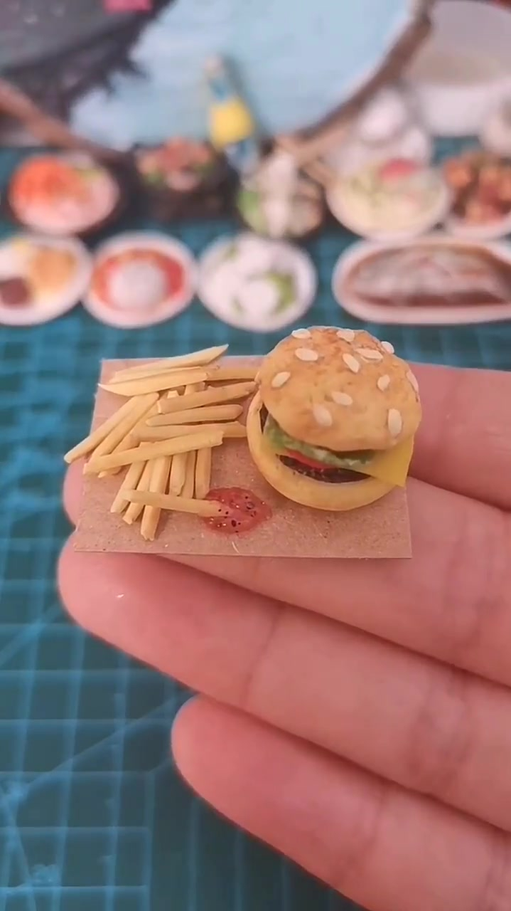 粘土手工,汉堡薯条