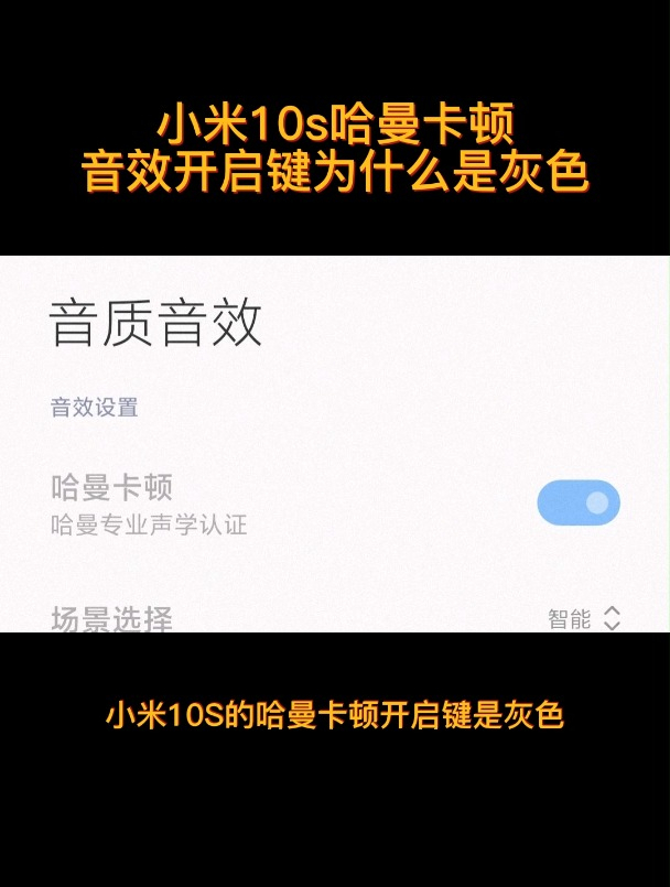 小米10s哈曼卡顿音效开启键为什么是灰色