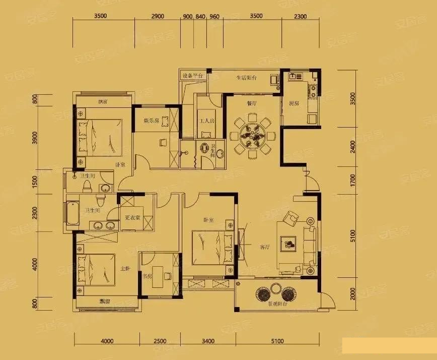 一步到位的200平米大户型,优雅又实用