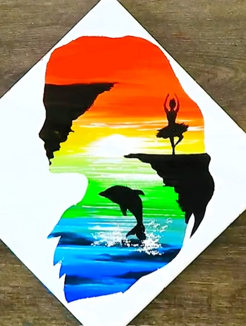 丙烯画 ▎简单又好看的装饰画,一看就会,摆在客厅都逼格了-度小视