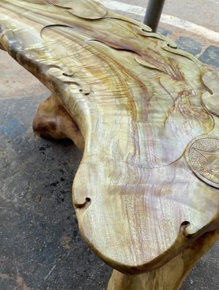 根雕茶台,民间手艺人,木雕制作过程