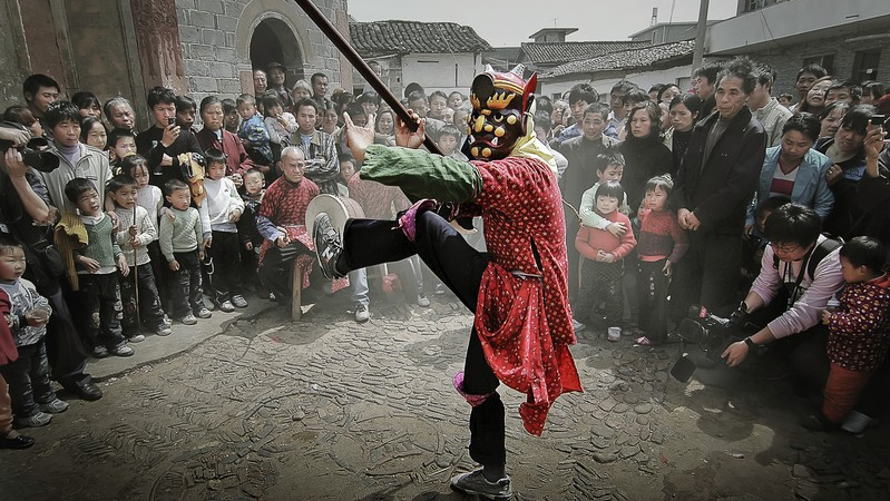 就在江西抚州,国家级非物质文化遗产,傩舞(南丰跳傩)