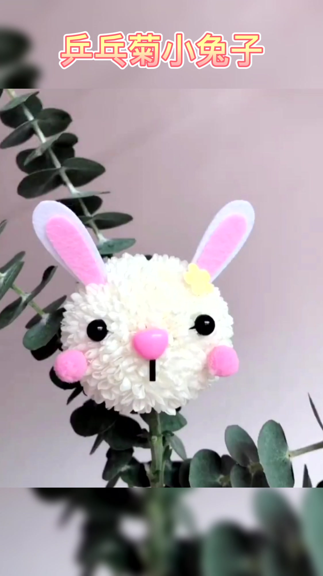 乒乓菊可爱造型diy乖乖可爱小兔子又乖又萌的小兔子你爱了么