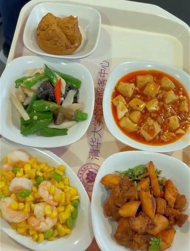 今天准备奢侈一下 来看看清华大学食堂晚餐有多丰盛吧 大学食堂