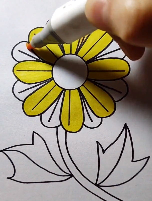 菊花简笔画来啦喜欢的小朋友可以用别的色彩搭配试试哦简笔画