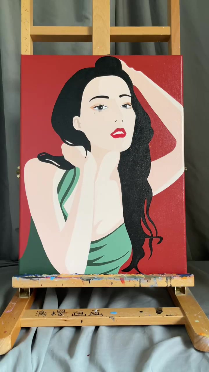 丙烯装饰画,丙烯画成品过程