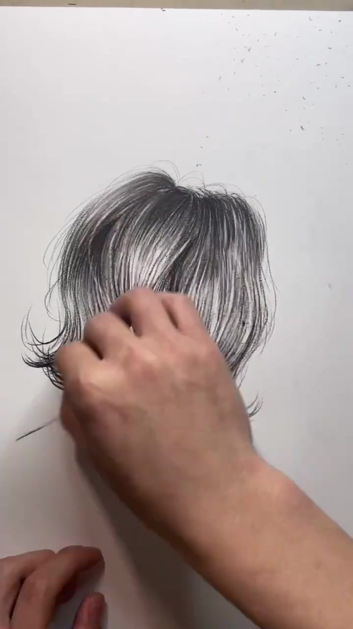 发型素描每日一副发型素描,短发绘画