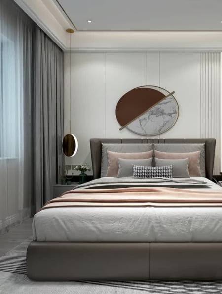 网红双眼皮吊顶无主灯设计简单时尚!装修设计现代轻奢安顺装修-度小视