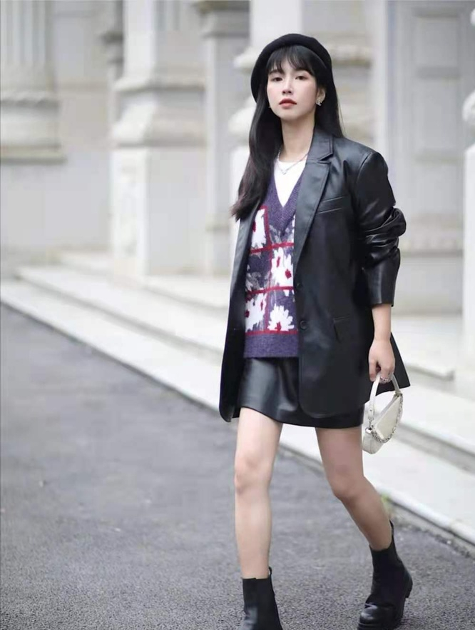 皮衣怎么搭配好看呢