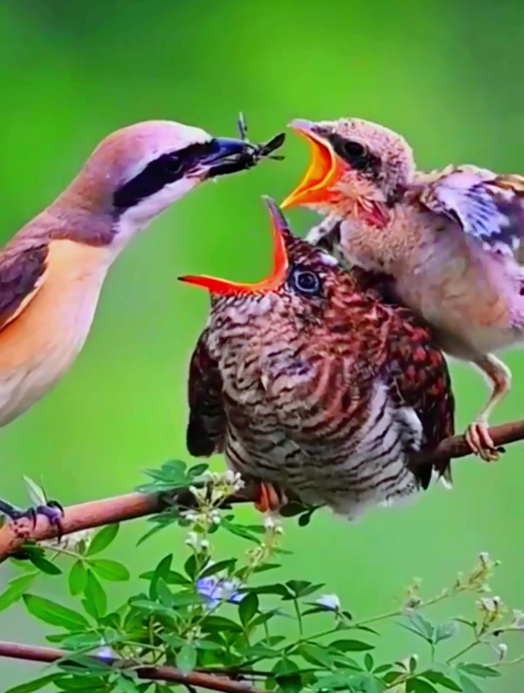 杜鹃鸟疯狂乞食,却被聪明的鸟妈妈识破,优先喂自己的孩子
