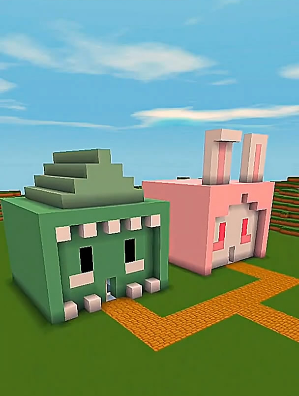 迷你世界速建情侣双人地下别墅,好漂亮的样子!-度小视