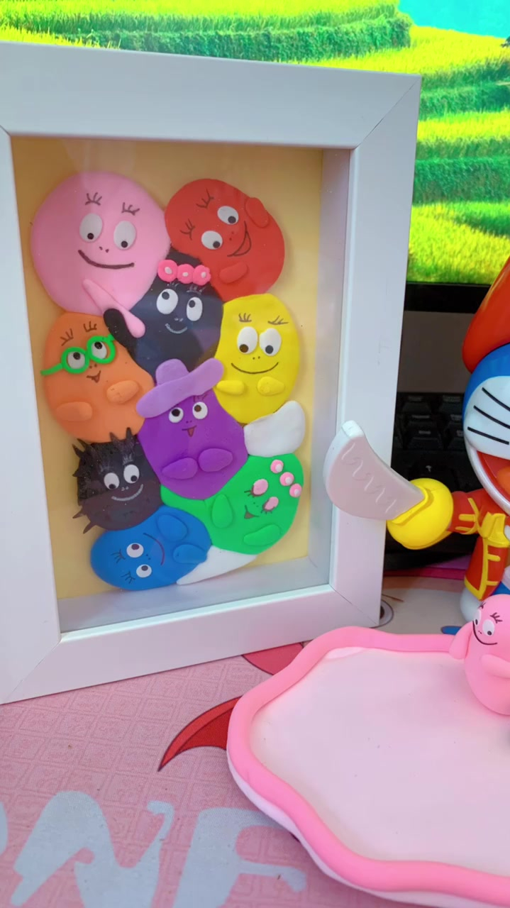 超轻粘土做巴巴爸爸相框