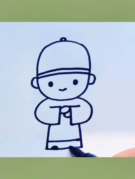 春节简笔画 -小男孩拜年画法 创作灵感-度小视