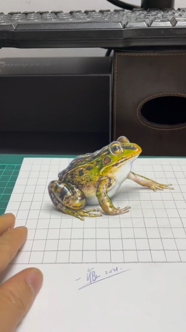 3d立体画青蛙-度小视