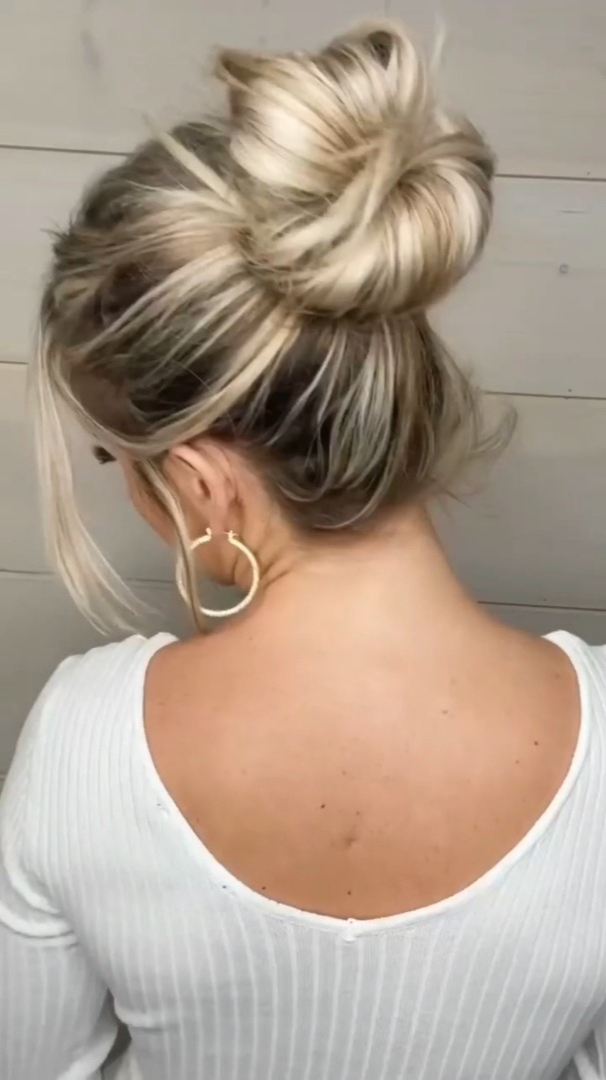 欧美风格高发髻盘发样式diy