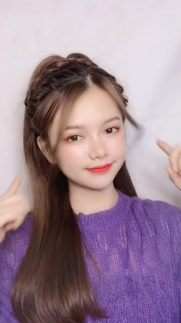 适合学生党的俏皮春丽头 明星同款 编发教程-度小视