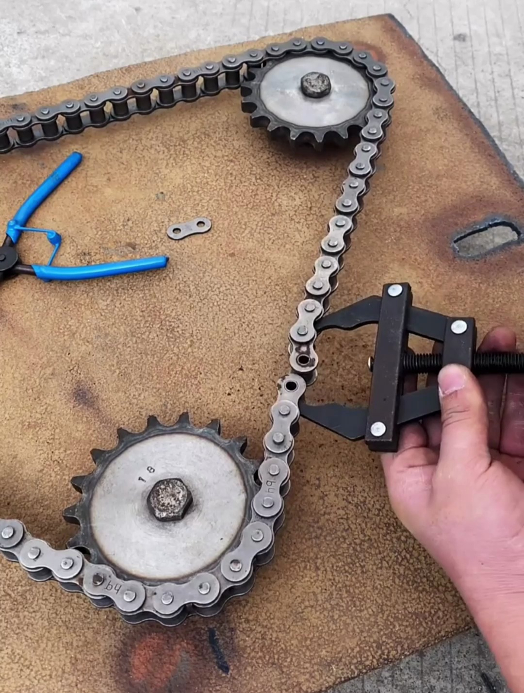 学到了农机链条断了就用这招不用一分钟就能轻松接上链条