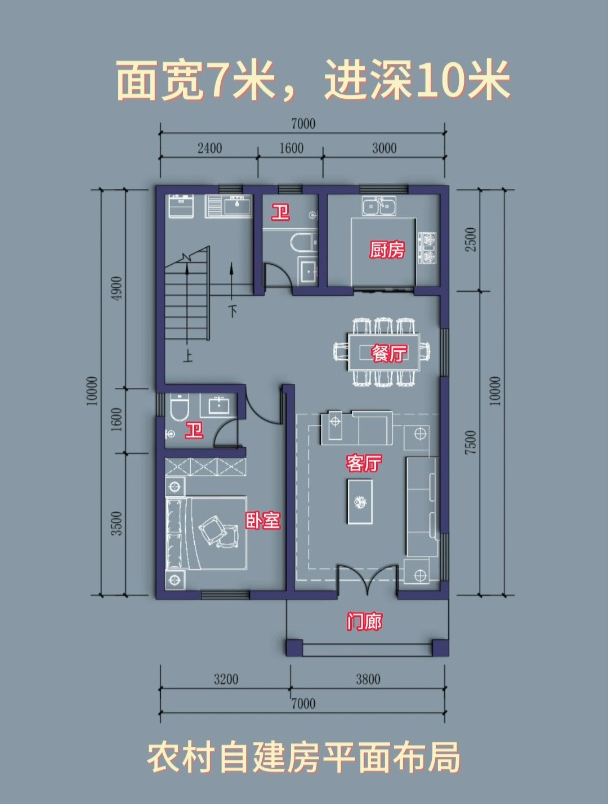 建房图长10米宽7米图片