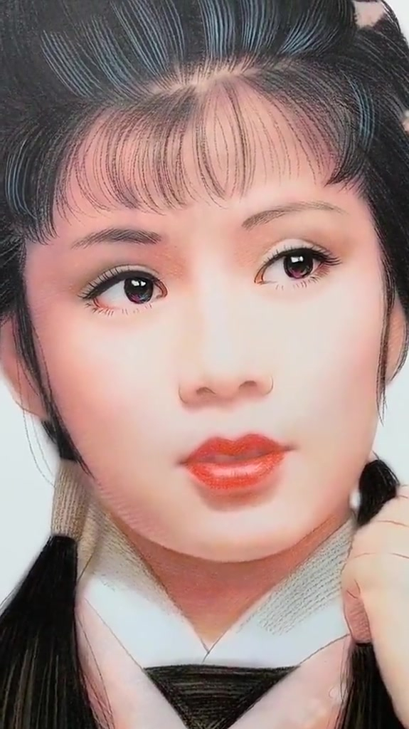 彩铅手绘画翁美玲画像