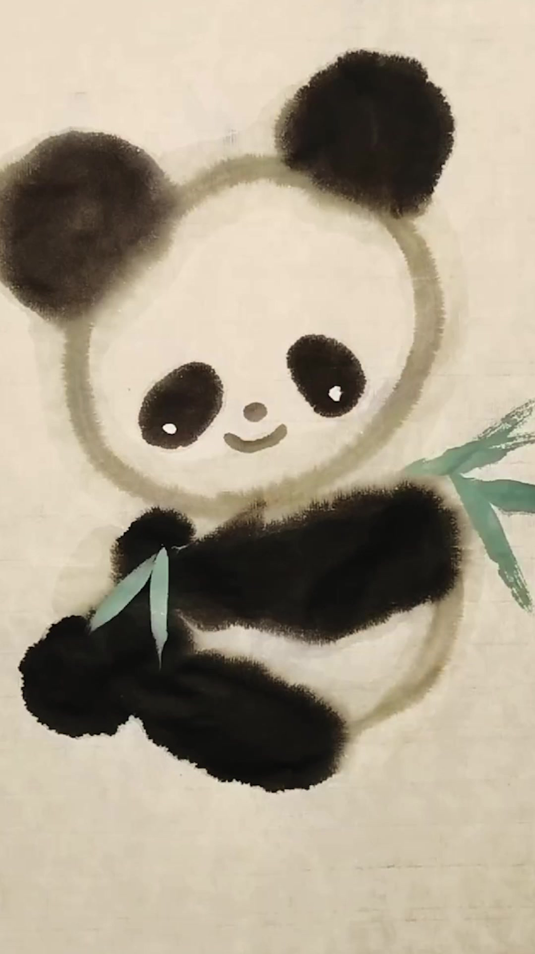 熊猫国画,画法很简单
