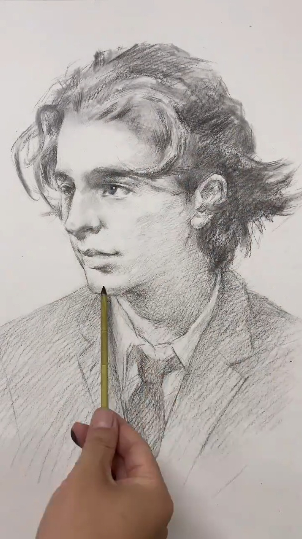 甜茶,绝世容颜,素描,手绘,美术生